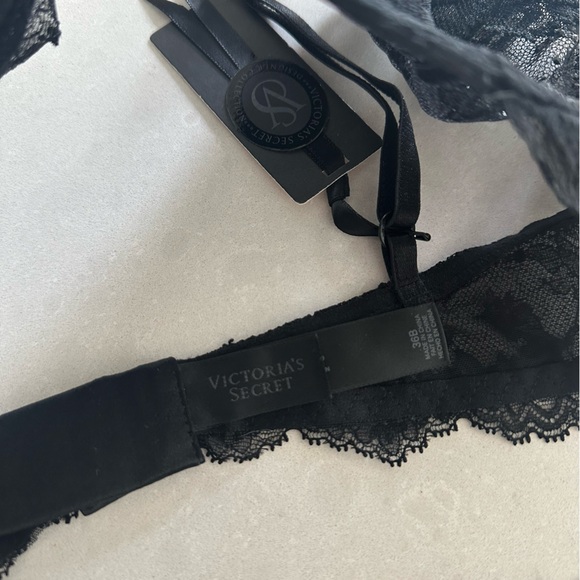 Victoria's Secret Designer Swarovski Black 36B Bra & Panty L Set - Picture 13 of 14